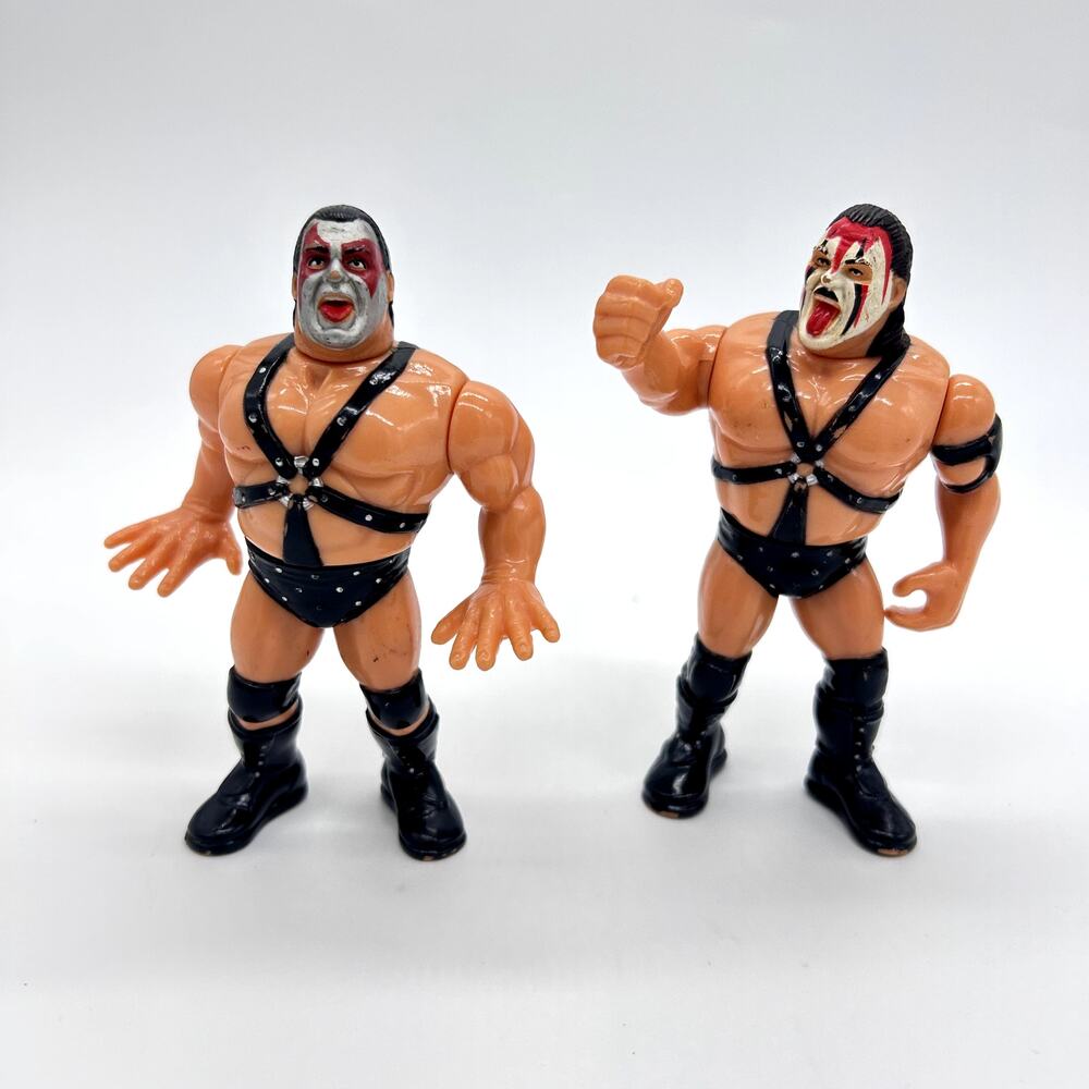 Vintage WWF Demolition Smash & Ax Action Figures Wrestling Toys Series 1 Hasbro